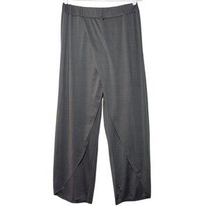 Women's Dark Grey 65% ​​Polyester 35% Cotton Wide Leg Wrap Pants. Size 2XL.